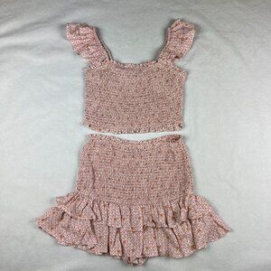 Isabelle's Cabinet Cotton Candy LA Floral Smocked Crop Top(M) and Skort(S)  Set